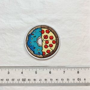 Pizza Donut Blue Sew On Patch